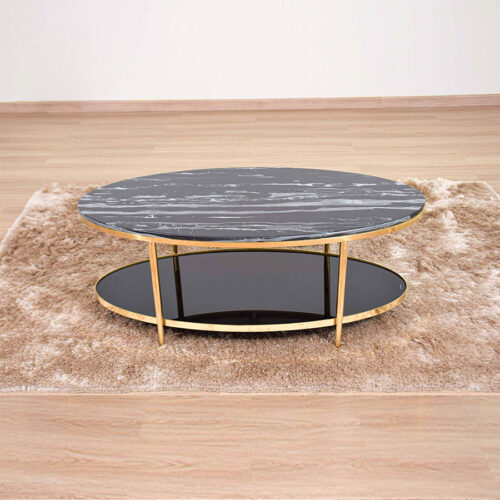 KT1611-A-COFFEE TABLE-MARBLE-BLACK